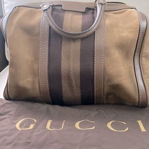 Authentic Gucci tan suede and nabuk handbag